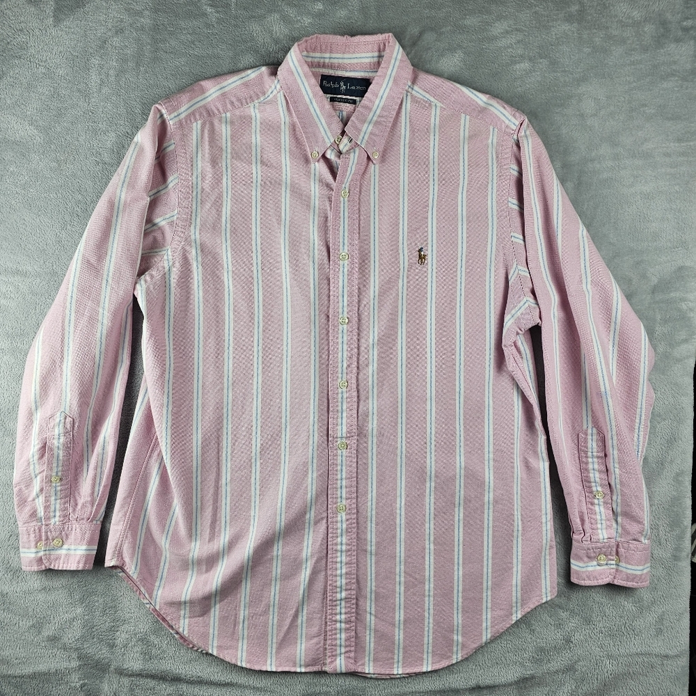 Ralph Lauren Button Down Long Sleeve Flesh Pony Men's Size 34/35 (16.5)